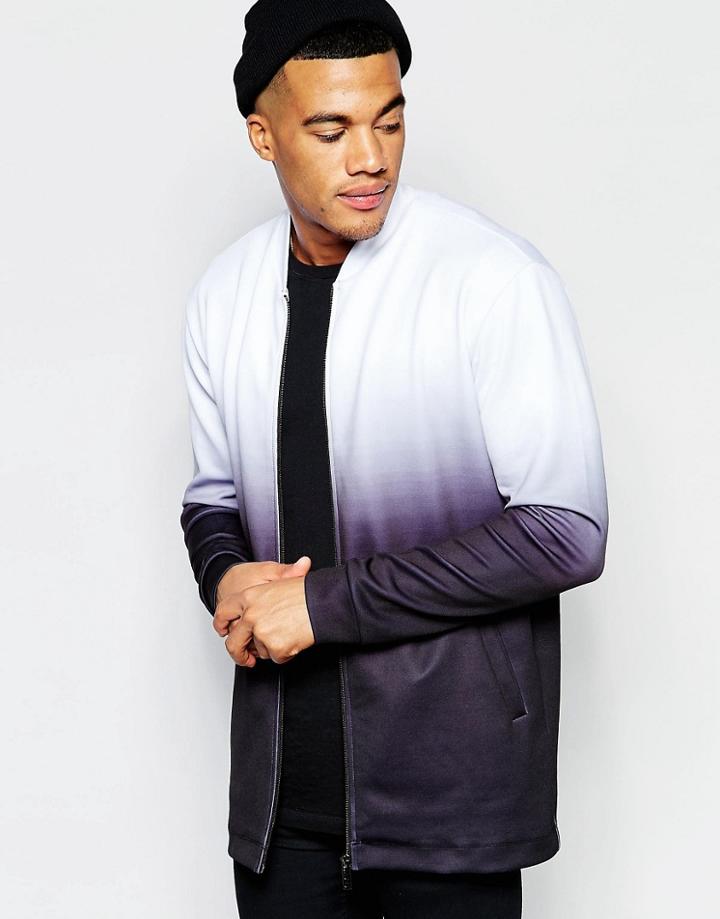 Jaded London Bomber Jacket In Neoprene - Gray