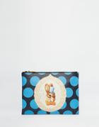 Vivienne Westwood Clutch Bag With Bunny Rabbit In Blue - Black