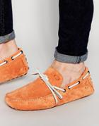 Base London Healey Suede Driving Shoes - Orange