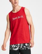 Nike Training Dri-fit Hbr Slub Tank Top In Red