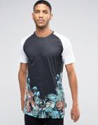 Jaded London Raglan T-shirt With Floral Print - Black