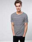 D-struct Jacquard Stripe T-shirt - Navy
