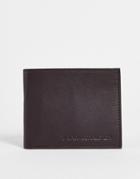 French Connection Leather Embossed Logo Bifold Wallet In Brown