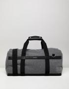 Asos Design Carryall In Gray With Faux Leather Straps And Silver Emboss - Gray