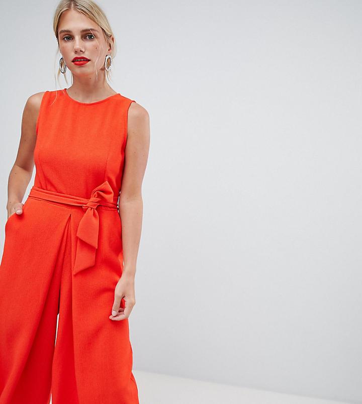 Oasis Tie Front Culotte Jumpsuit - Orange