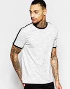 Asos T-shirt In Inject Dye With Contrast Taping In Gray - Gray