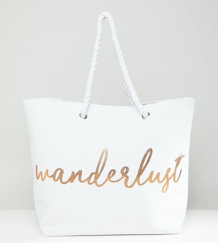 South Beach Wanderlust Cream Beach Bag - Cream