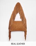 Faith Fringed Suede Shoulder Bag - Tan
