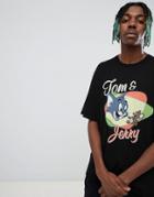 Asos Design Tom And Jerry Oversized T-shirt - Black