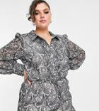 In The Style Plus X Billie Faiers Belted Romper In Paisley Print-multi