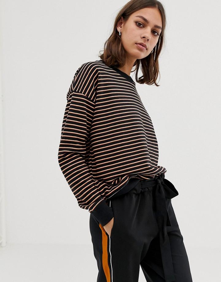 Pull & Bear Sweatshirt With Multi Stripe - Multi
