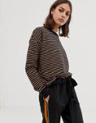 Pull & Bear Sweatshirt With Multi Stripe - Multi