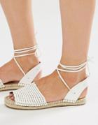 New Look Tie Ankle Espadrille Sandal - White