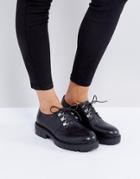 Vagabond Kenova Black Leather Lace Up Flat Shoes - Black