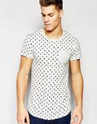 Esprit T-shirt With All Over Print - Light Gray Marl
