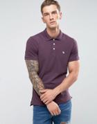 Abercrombie & Fitch Polo Muscle Slim Fit Stretch Pique In Plum - Purple