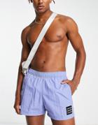 Calvin Klein Box Logo Swim Shorts In Blue