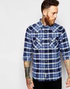 Lee Slim Fit Shirt Rider Western Twill Check - Navy