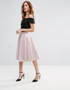 Closet Midi Skirt In Satin - Pink