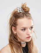 Asos Metal Flower Bun Holder - Black