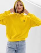 Cheap Monday Organic Cotton Cropped Hoodie With Skull Logo - Yellow