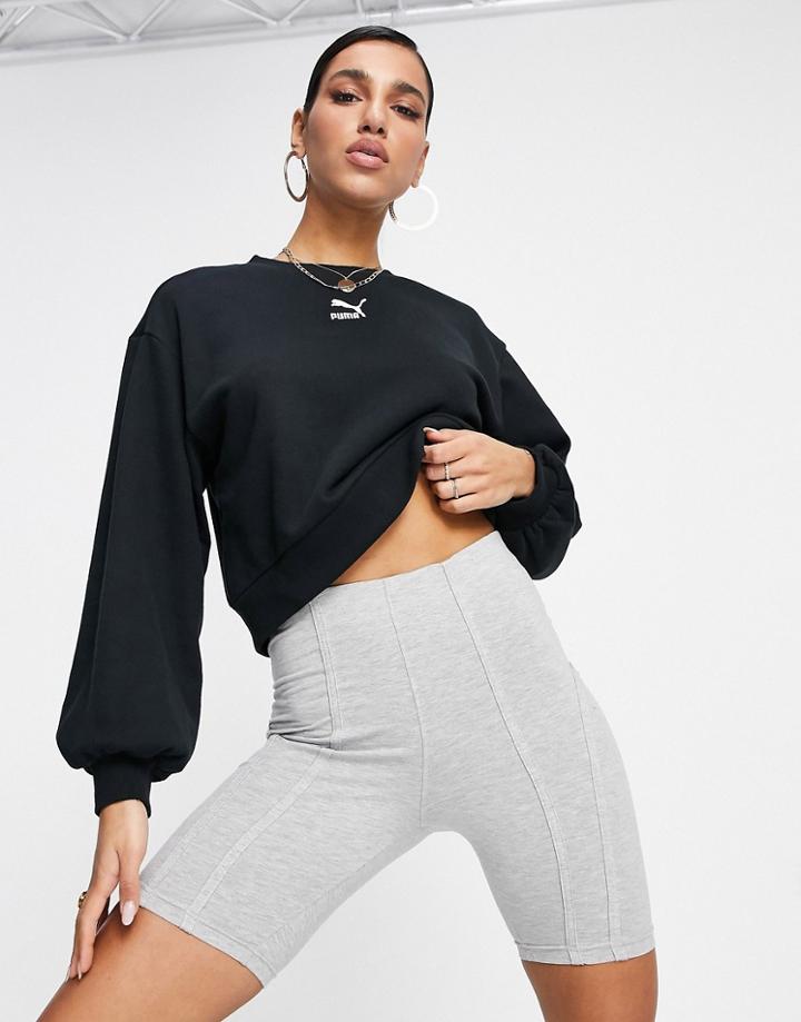 Puma Classics Bell Sleeve Sweatshirt In Black
