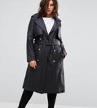 Elvi Trench With Plaid Lining - Black