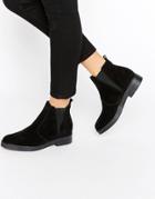 Pieces Ambra Suede Chunky Chelsea Boots - Black