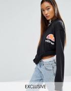 Ellesse Oversized Boyfriend Sweatshirt With High Neck And Vintage Ches