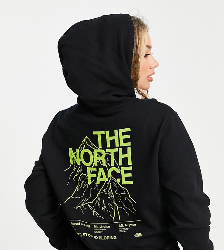 The North Face Mountain Outline Hoodie In Black Exclusive At Asos
