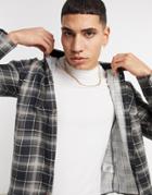 Brave Soul Brushed Checked Shirt-black