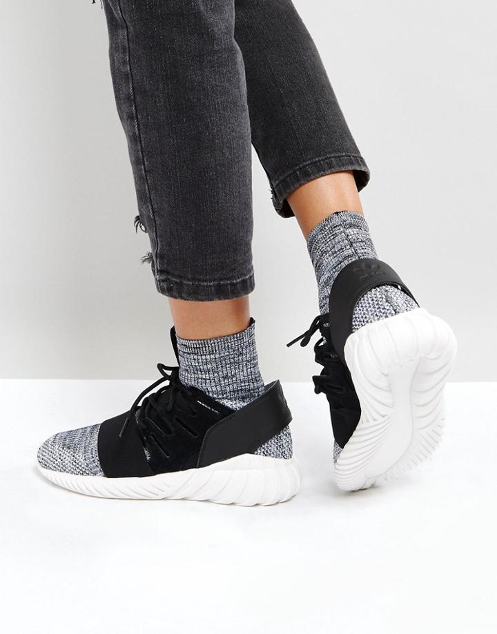 Adidas Originalstubular Doom Primeknit Sneakers In Black - Black