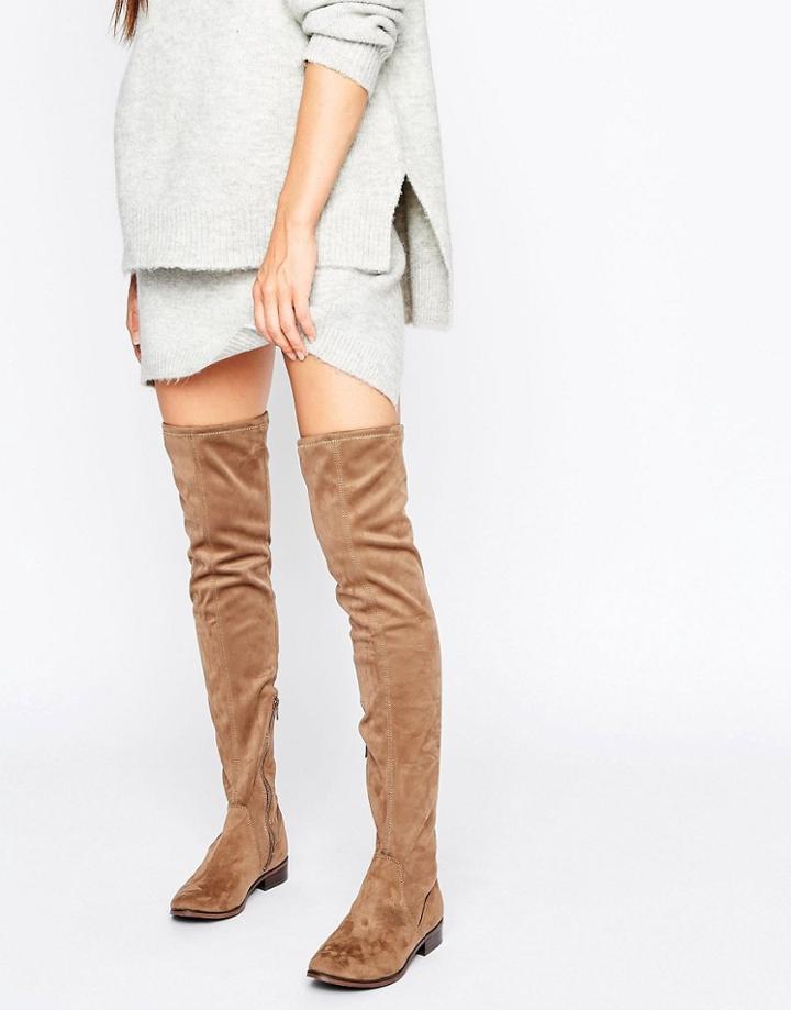 Aldo Elinna Flat Over The Knee Boots - Beige