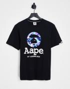 Aape By A Bathing Ape Og Moonface T-shirt In Black