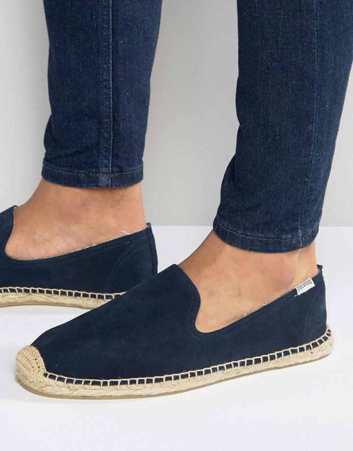 Soludos Suede Espadrilles - Navy