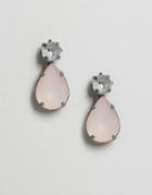 Asos Drop Jewel Pear Stud Earrings - Pink