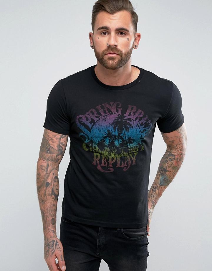 Replay Spring Break T-shirt - Black