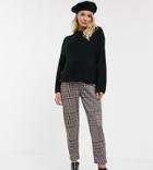 Asos Design Maternity Check Jacquard Peg Pants-multi