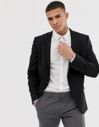 Jack & Jones Premium Slim Fit Tuxedo Jacket With Satin Lapel - Black