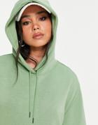 Vila Hooded Sweatshirt Dress In Green