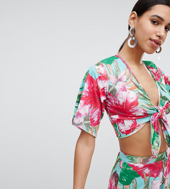 Missguided Floral Print Top - Multi