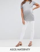 Asos Maternity Ridley High Waist Skinny Jeans In Optic White - White