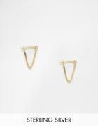 Asos Gold Plated Sterling Silver Fine Triangle Hoop Earrings - Gold Plated