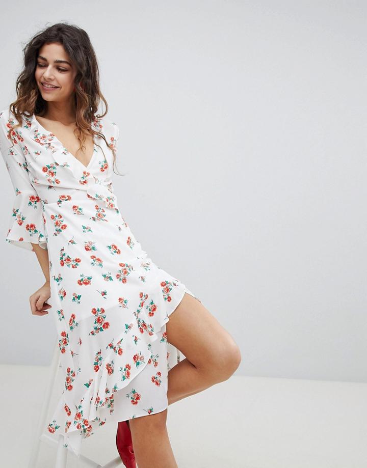 Miss Selfridge Floral Printed Wrap Dress - Multi