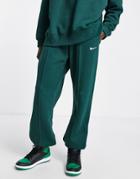 Nike Trend Fleece Oversized Sweatpants In Dark Green