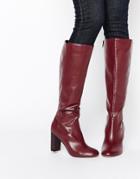 Asos Come On Then Knee High Boots - Oxblood