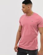 Hollister Crew Neck Seagull Logo T-shirt In Pink