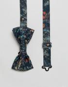 Gianni Feraud Liberty Print Wild Flowers Bow Tie - Navy
