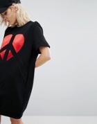 Love Moschino Peace And Heart Sweat Dress - Black