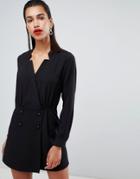 Morgan Tuxedo Romper-black
